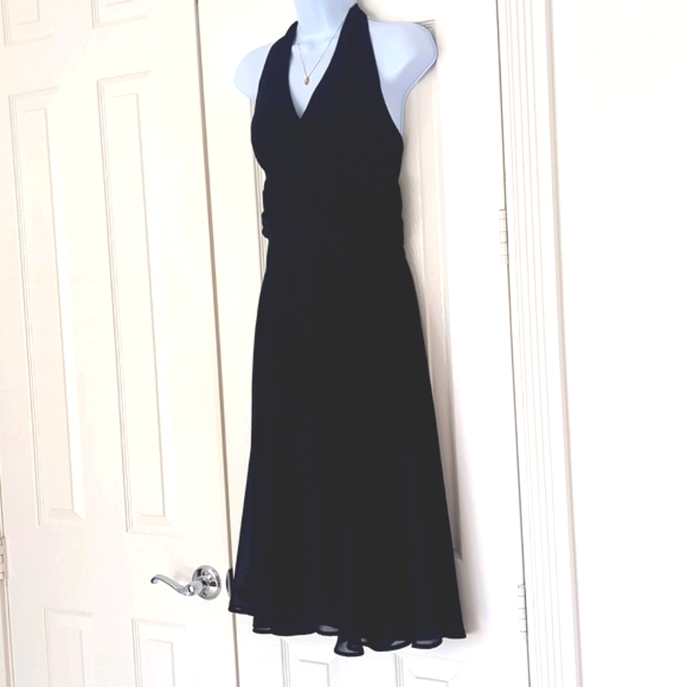 Connected Apparel black halter top dress